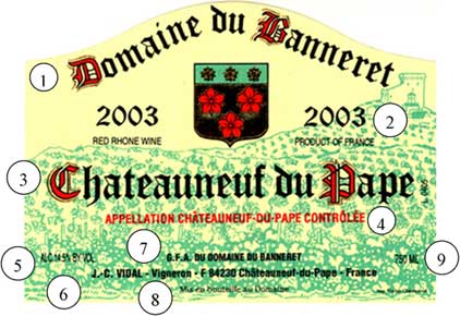 French Wine Label French Wine Label